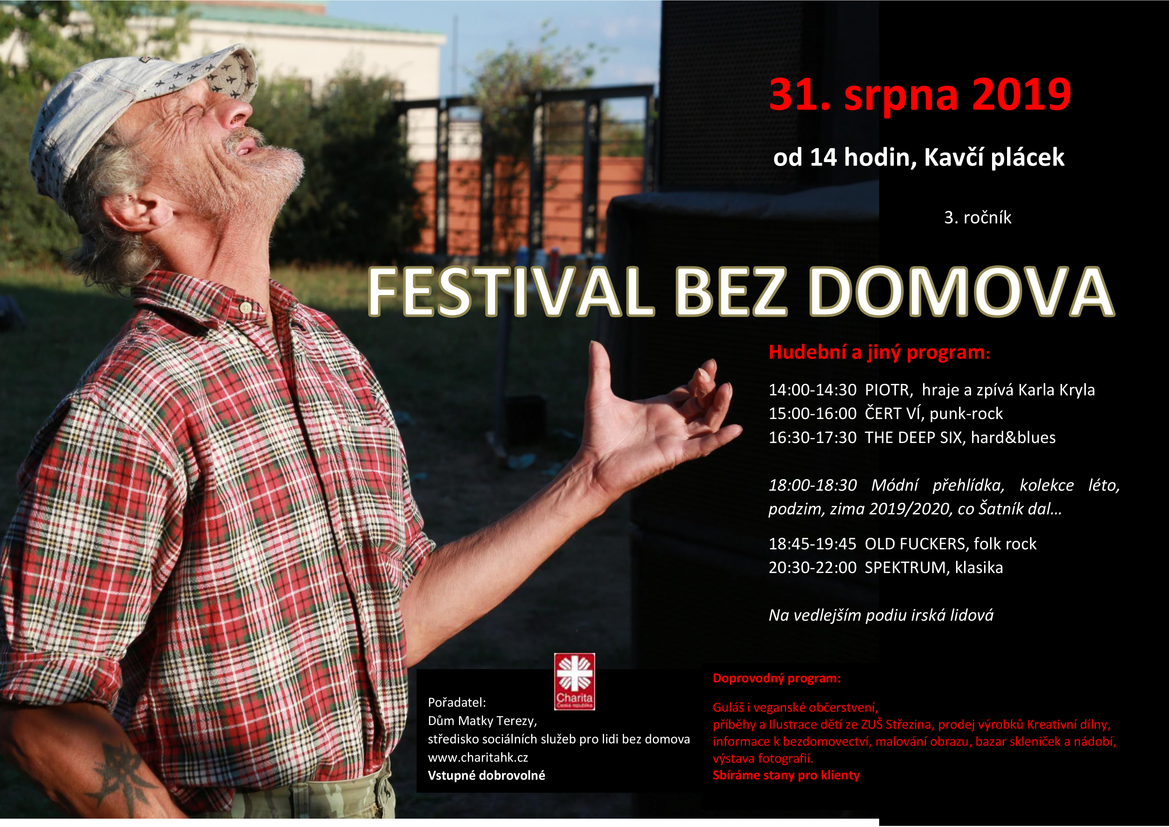 Hudební Festival bez domova 31.8.2019 Hudební Festival bez domova 31.8.2019