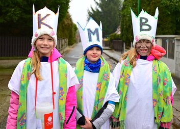 Tříkrálová sbírka v Chlumci nad Cidlinou. Děkujeme Vám.